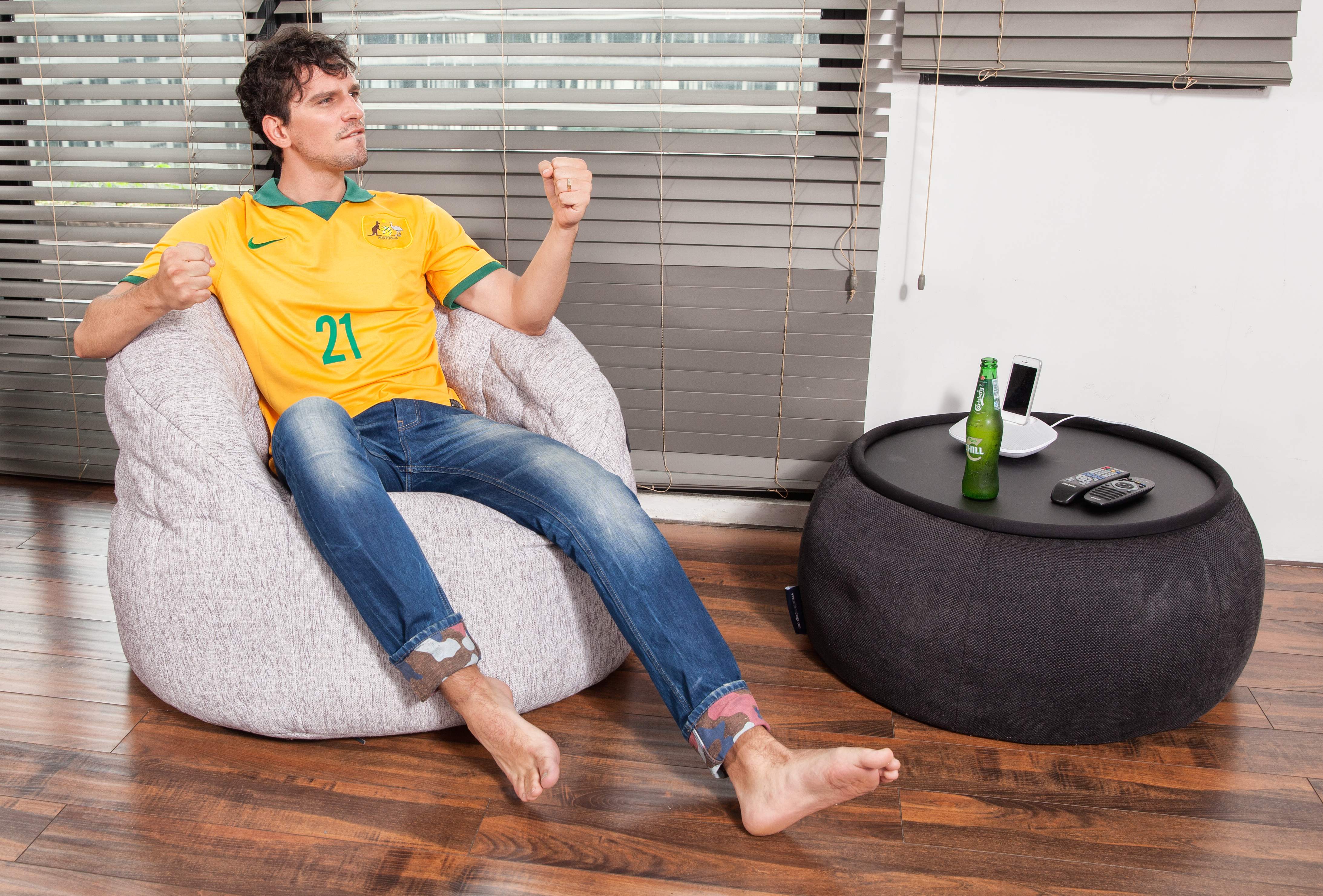 soccer's fan watches Australia v Netherlands #worldcup2014 on Ambient Lounge bean bags